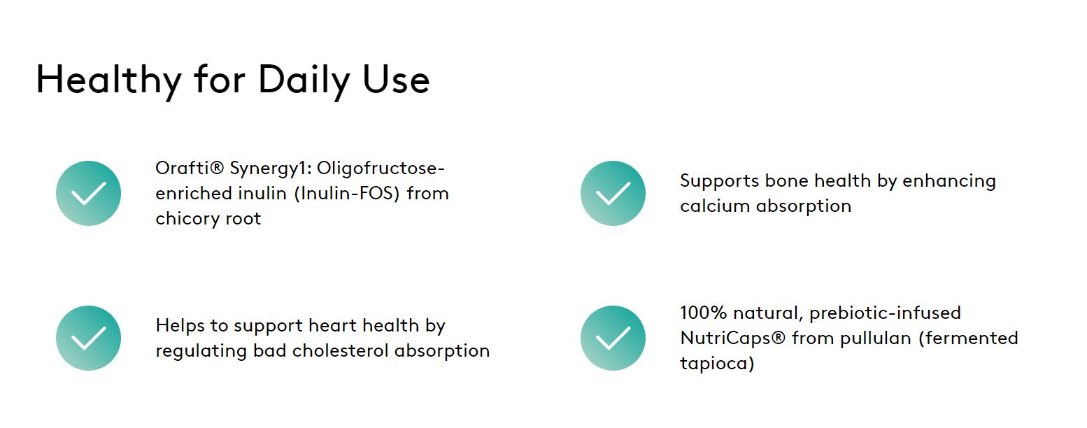 Graphic demonstrating that Performance Lab Prebiotic is healthy for daily use