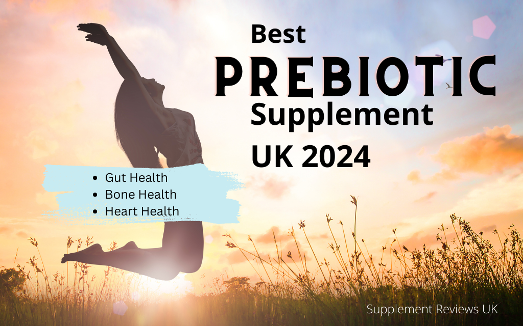 Woman jumping in the air, advertising Best Prebiotic Supplement UK 2024