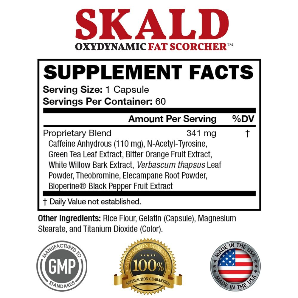 Supplement Facts for Skald fat burner