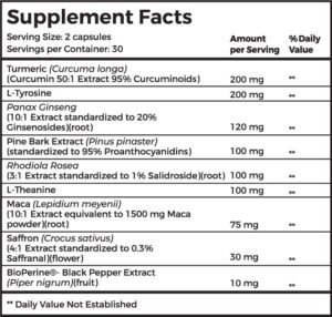 Kurapeak supplement facts