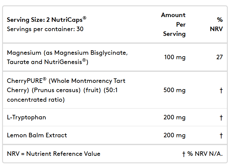 Performance Lab Sleep ingredients