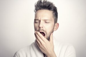 Man yawning 