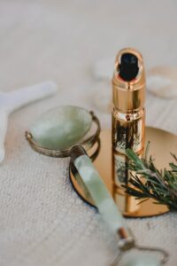 beauty tools stand on a table